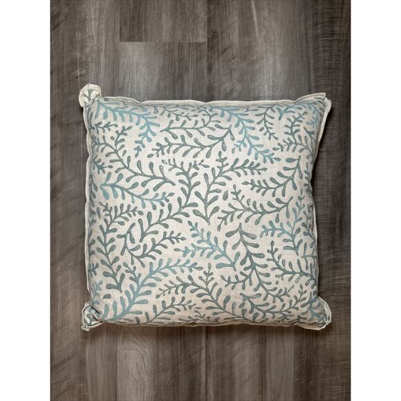 Leaf Vine Throw Pillow with Down Feather Insert - 18x18 - Picture 1 of 5